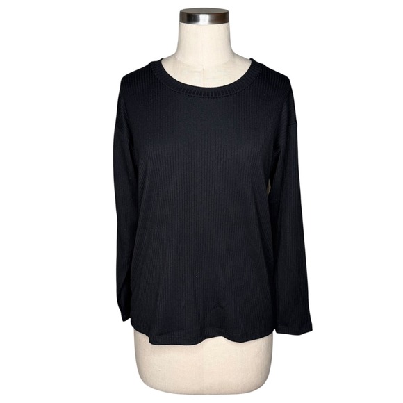 Sonnet James Tops - SONNET JAMES Top Black Ribbed Long Sleeve Women's Size Small NEW Soft Knit